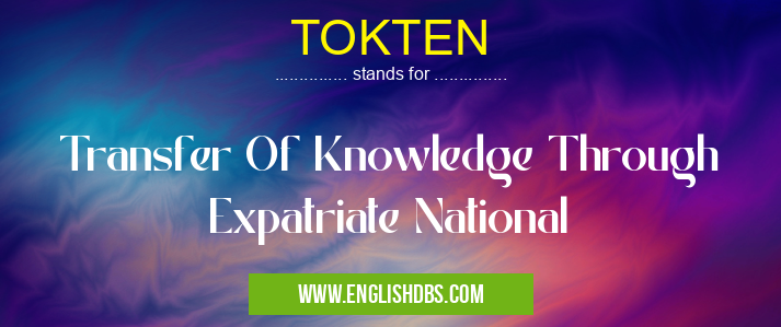 TOKTEN means Transfer Of Knowledge Through Expatriate National TOKTEN