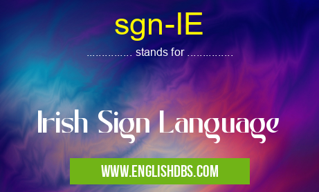 sgn-IE means Irish Sign Language sgn-IE