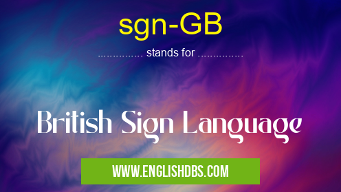sgn-GB means British Sign Language sgn-GB