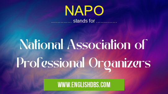 NAPO means National Association of Professional Organizers NAPO