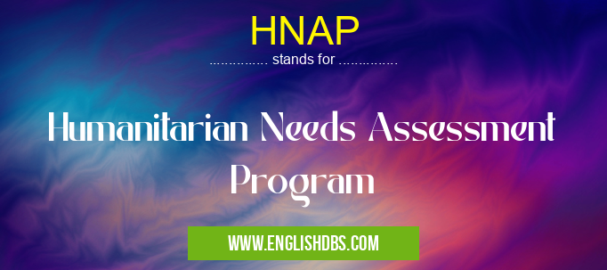 HNAP means Humanitarian Needs Assessment Program HNAP