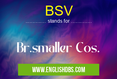 BSV means Br.smaller Cos. BSV