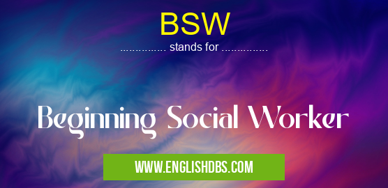 BSW means Beginning Social Worker BSW