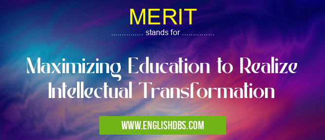 MERIT means Maximizing Education to Realize Intellectual Transformation MERIT