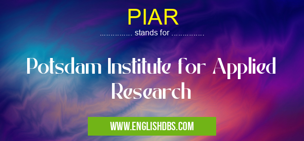 PIAR means Potsdam Institute for Applied Research PIAR