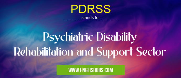 PDRSS means Psychiatric Disability Rehabilitation and Support Sector PDRSS