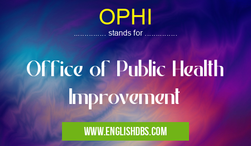 OPHI means Office of Public Health Improvement OPHI