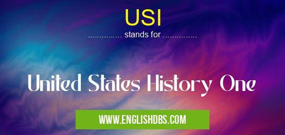 USI means United States History One USI