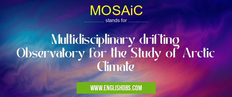MOSAiC means Multidisciplinary drifting Observatory for the Study of Arctic Climate MOSAiC