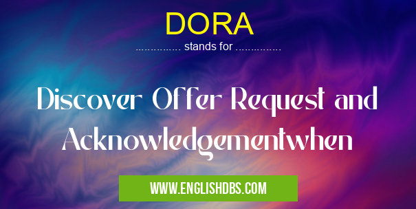 DORA means Discover Offer Request and Acknowledgementwhen DORA