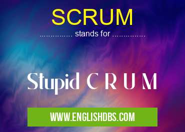 SCRUM means Stupid C R U M SCRUM
