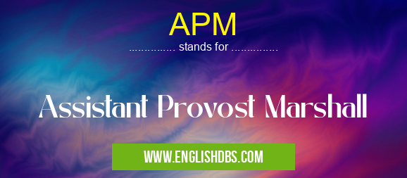 APM means Assistant Provost Marshall APM