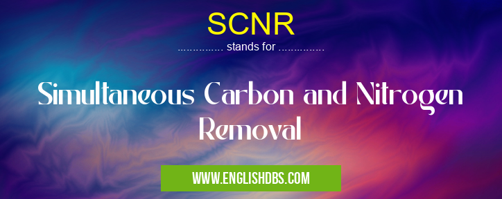 SCNR means Simultaneous Carbon and Nitrogen Removal SCNR