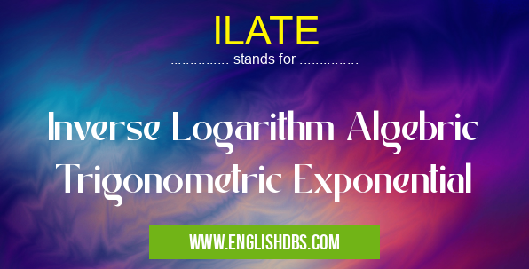 ILATE means Inverse Logarithm Algebric Trigonometric Exponential ILATE