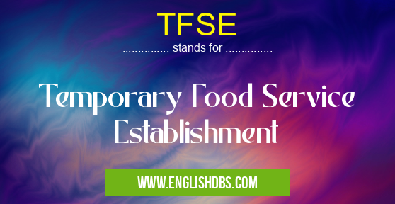 TFSE means Temporary Food Service Establishment TFSE