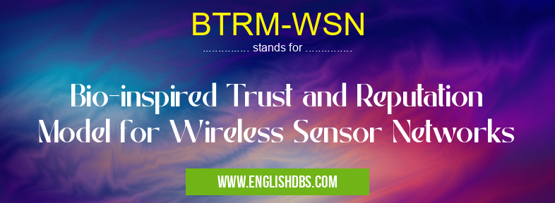 BTRM-WSN means Bio-inspired Trust and Reputation Model for Wireless Sensor Networks BTRM-WSN