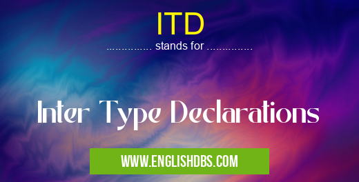 ITD means Inter Type Declarations ITD