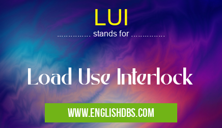 LUI means Load Use Interlock LUI