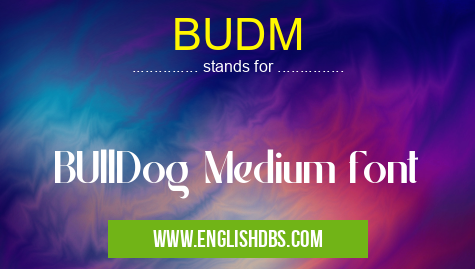 BUDM means BUllDog Medium font BUDM