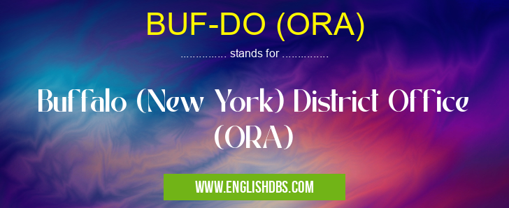BUF-DO (ORA) means Buffalo (New York) District Office (ORA) BUF-DO (ORA)