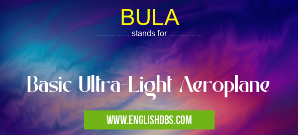 BULA means Basic Ultra-Light Aeroplane BULA