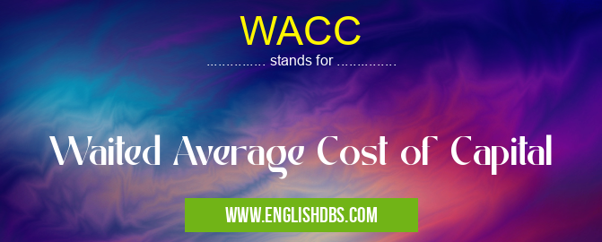 WACC means Waited Average Cost of Capital WACC