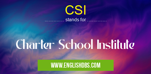 CSI means Charter School Institute CSI