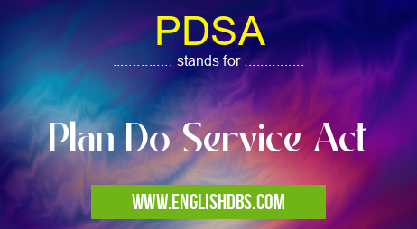 PDSA means Plan Do Service Act PDSA