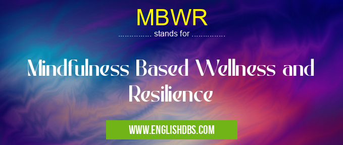 MBWR means Mindfulness Based Wellness and Resilience MBWR