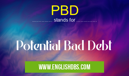 PBD means Potential Bad Debt PBD