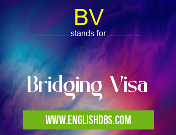 BV means Bridging Visa BV