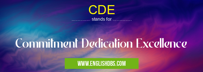 CDE means Commitment Dedication Excellence CDE