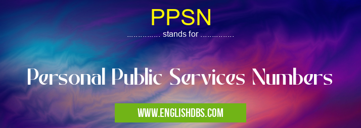 PPSN means Personal Public Services Numbers PPSN