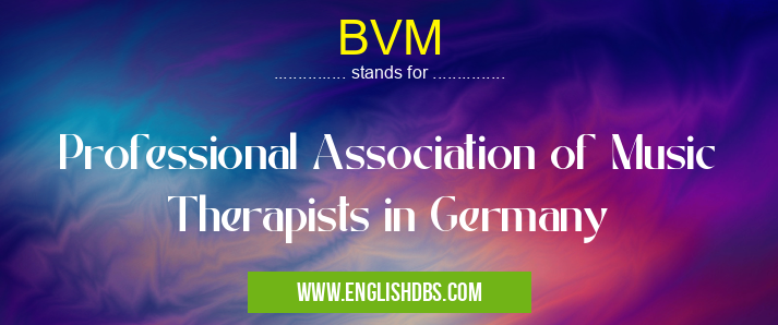 BVM means Professional Association of Music Therapists in Germany BVM