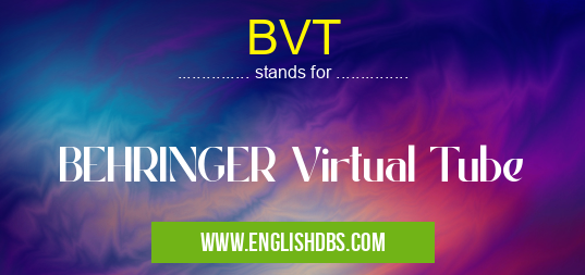BVT means BEHRINGER Virtual Tube BVT