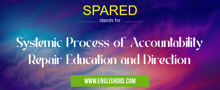 SPARED means Systemic Process of Accountability Repair Education and Direction SPARED