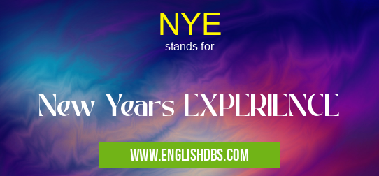 NYE means New Years EXPERIENCE NYE