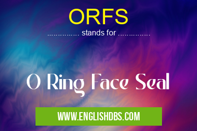 ORFS means O Ring Face Seal ORFS