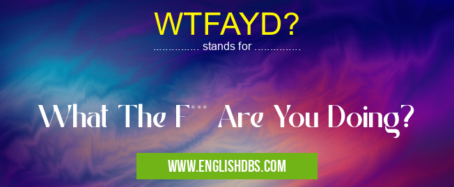 WTFAYD? means What The F*** Are You Doing? WTFAYD?