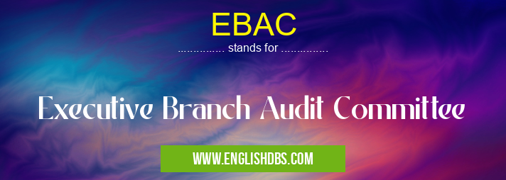 EBAC means Executive Branch Audit Committee EBAC