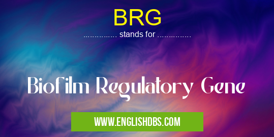 BRG means Biofilm Regulatory Gene BRG