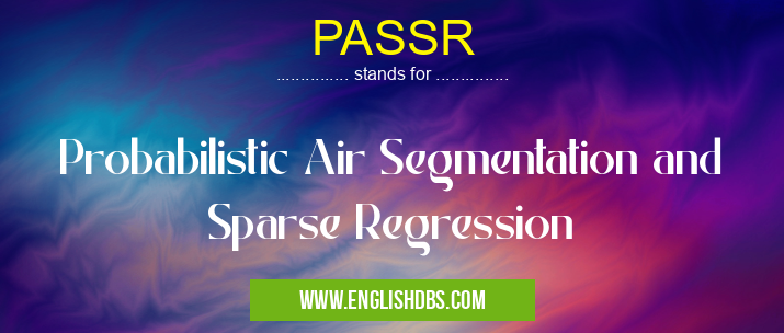 PASSR means Probabilistic Air Segmentation and Sparse Regression PASSR