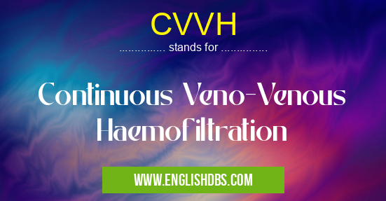 CVVH means Continuous Veno-Venous Haemofiltration CVVH
