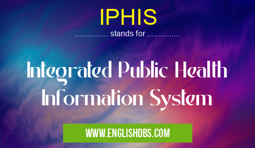 IPHIS means Integrated Public Health
Information System IPHIS