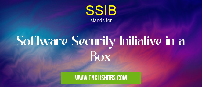 SSIB means Software Security Initiative in a Box SSIB