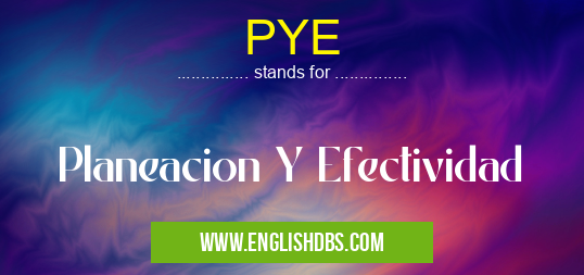 PYE means Planeacion Y Efectividad PYE