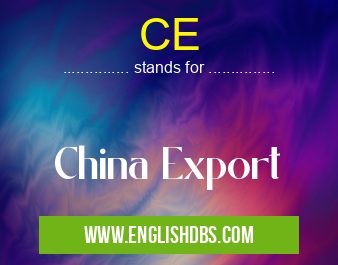 CE means China Export CE