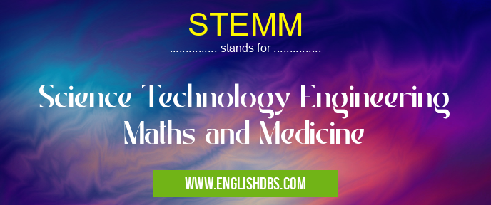 STEMM means Science Technology Engineering Maths and Medicine STEMM