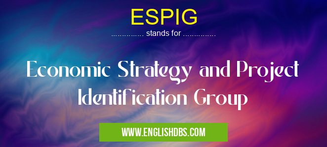 ESPIG means Economic Strategy and Project Identification Group ESPIG