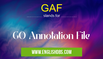 GAF means GO Annotation File GAF